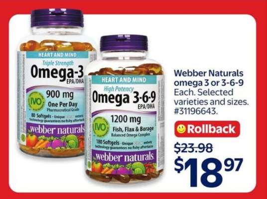 Webber Naturals Omega 3 or 3-6-9