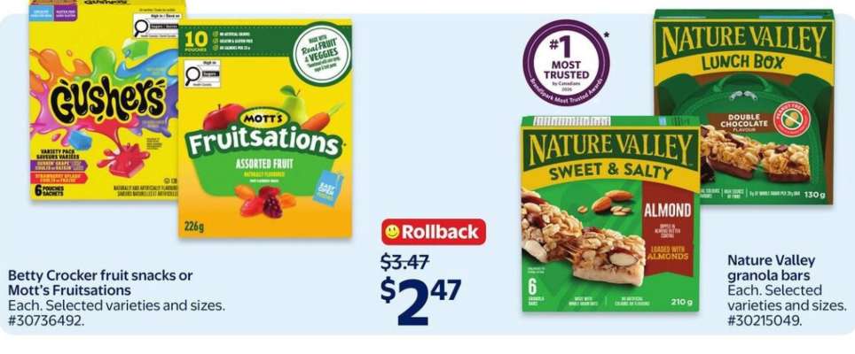 Betty Crocker fruit snacks or Mott’s Fruitsations