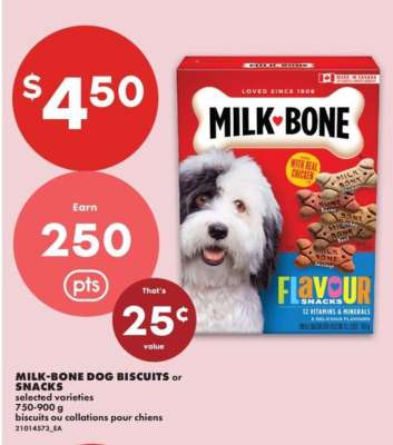 MILK-BONE DOG BISCUITS or SNACKS