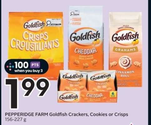 PEPPERIDGE FARM Goldfish Crackers, Cookies or Crisps