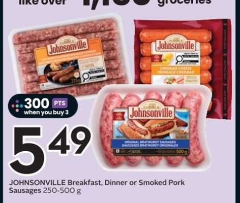 JOHNSONVILLE Breakfast, Dinner or Smoked Pork Sausages