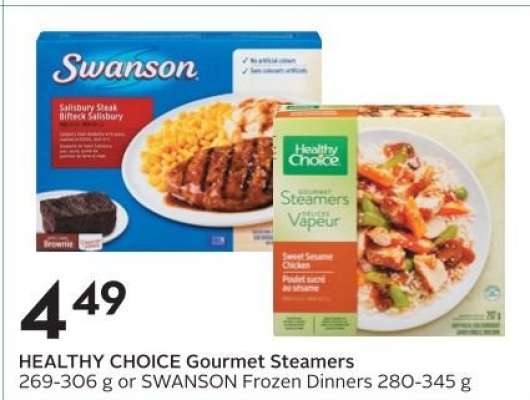 HEALTHY CHOICE Gourmet Steamers or SWANSON Frozen Dinners