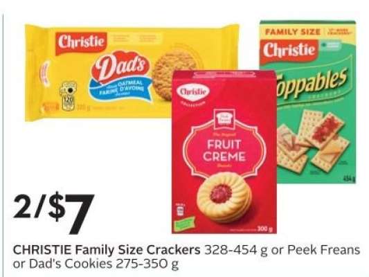 CHRISTIE Family Size Crackers or Dad's Cookies