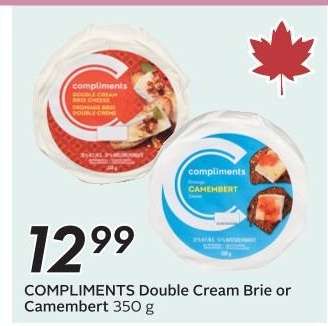 COMPLIMENTS Double Cream Brie or Camembert
