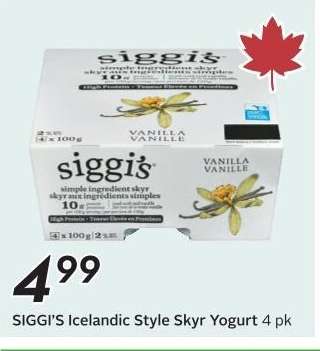SIGGI'S Icelandic Style Skyr Yogurt 4 pk