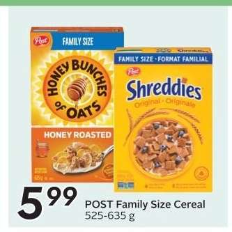 POST FAMILY SIZE CEREAL