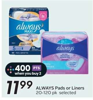 ALWAYS PADS OR LINERS