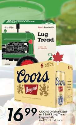 COORS Original Lager or BEAU’S Lug Tread Lagered Ale