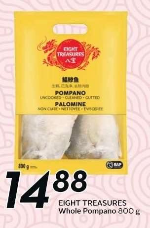 EIGHT TREASURES Whole Pompano 800 g