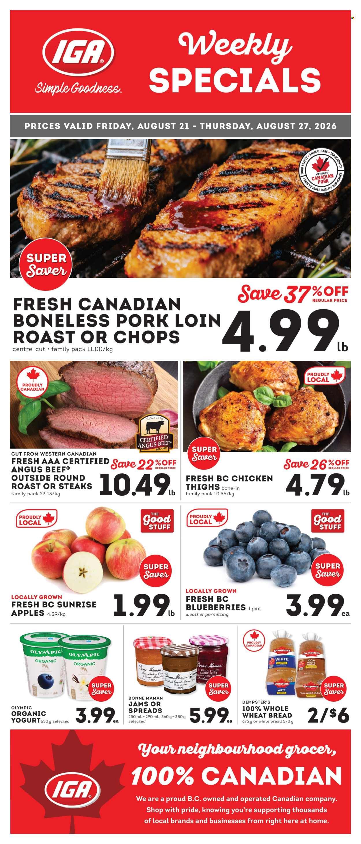 IGA Simple Goodness flyer - August 21, 2026 - August 27, 2026. Page 1