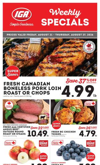 IGA Simple Goodness Flyer - August 21, 2026 - August 27, 2026.