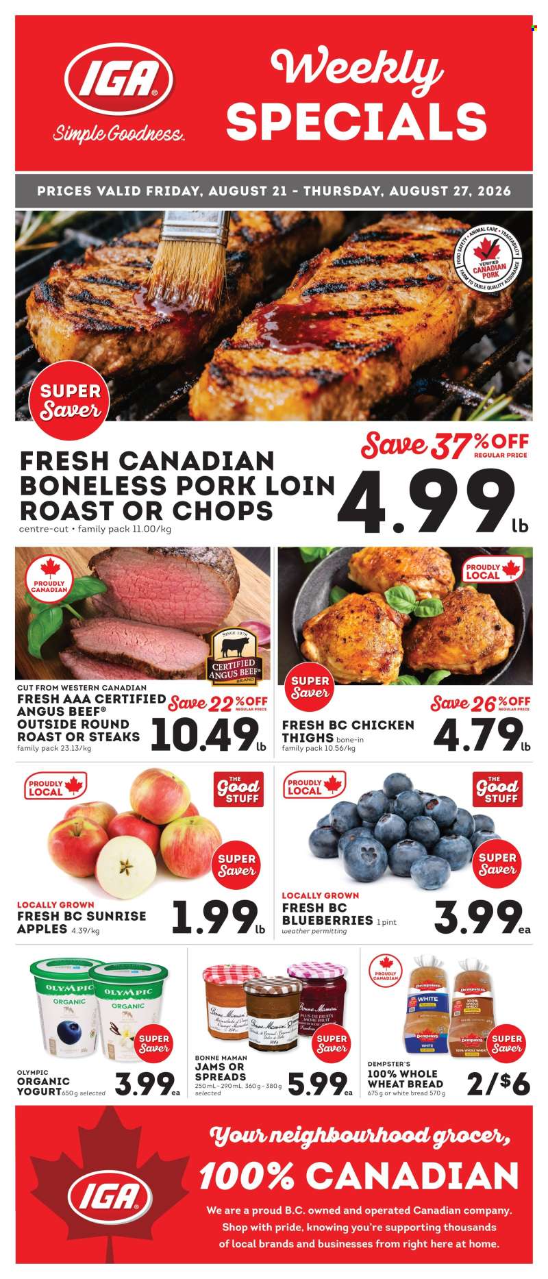 IGA Simple Goodness Flyer - August 21, 2026 - August 27, 2026.