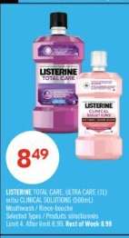 LISTERINE TOTAL CARE, ULTRA CARE (1L) or CLINICAL SOLUTIONS (500mL)