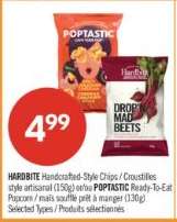 HARDBITE Handcrafted-Style Chips / POPTASTIC Ready-To-Eat Popcorn