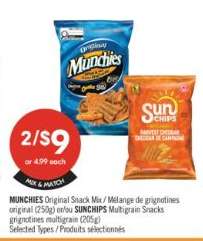 MUNCHIES Original Snack Mix / SUNCHIPS Multigrain Snacks