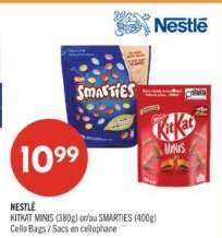 NESTLÉ KITKAT MINIS (380g) or/ou SMARTIES (400g)