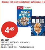 KELLOGG'S SPECIAL K, VECTOR or/ou MINI-WHEATS
