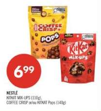 NESTLÉ KITKAT MIX-UPS (110g), COFFEE CRISP or/ou KITKAT Pops (140g)