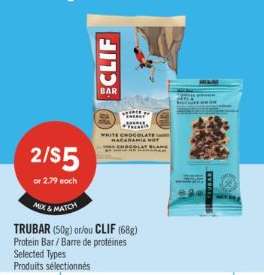 TRUBAR (50g) or/ou CLIF (68g)