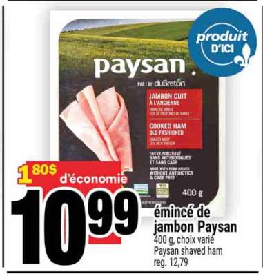ÉMINCÉ DE JAMBON PAYSAN