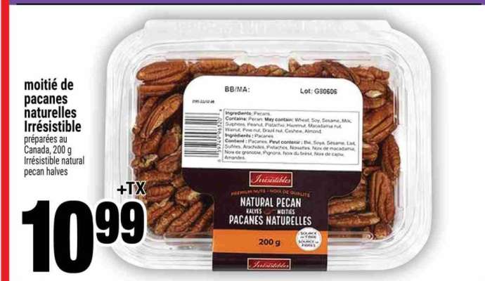 moitié de pacanes naturelles Irrésistible