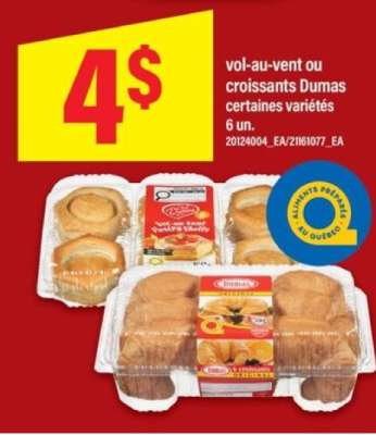 Vol-au-vent ou croissants Dumas