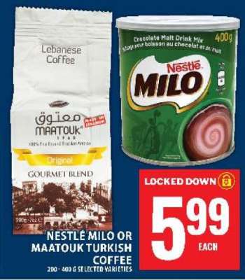 Nestlé Milo or Maatouk Turkish Coffee