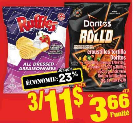 Ruffles All Dressed Assaisonnées & Doritos Roll'd