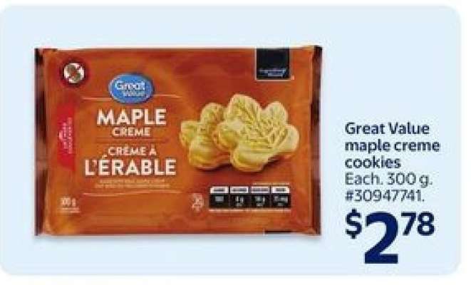 Great Value maple creme cookies