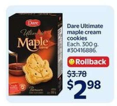 Dare Ultimate maple cream cookies