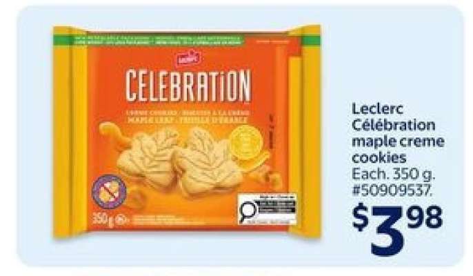 Leclerc Célébration maple creme cookies