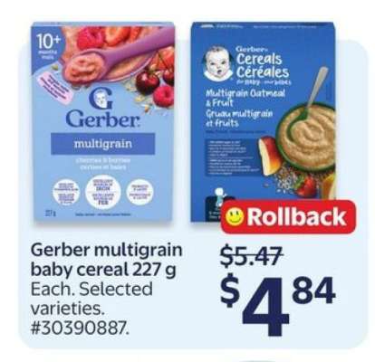 Gerber multigrain baby cereal 227 g