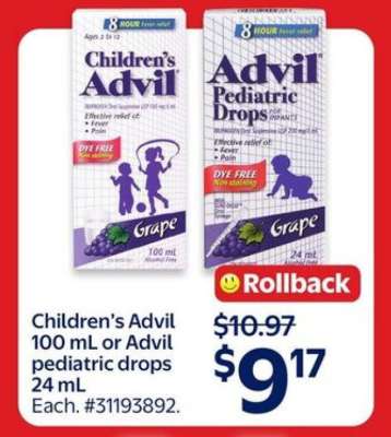Children's Advil 100 mL or Advil pediatric drops 24 mL