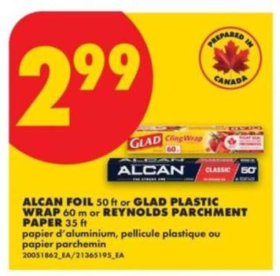 ALCAN FOIL, GLAD PLASTIC WRAP, REYNOLDS PARCHMENT PAPER