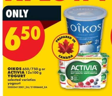 Oikos or Activia yogurt