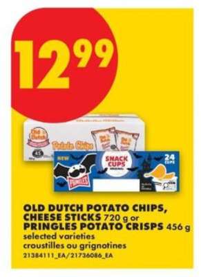 OLD DUTCH POTATO CHIPS, CHEESE STICKS or PRINGLES POTATO CRISPS