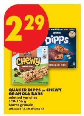 QUAKER DIPPS or CHEWY GRANOLA BARS