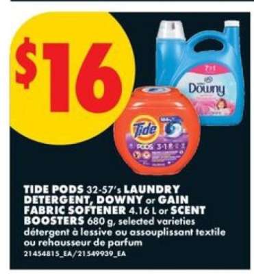 Tide Pods, Downy or Gain Fabric Softener, Scent Boosters