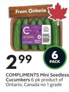 COMPLIMENTS Mini Seedless Cucumbers