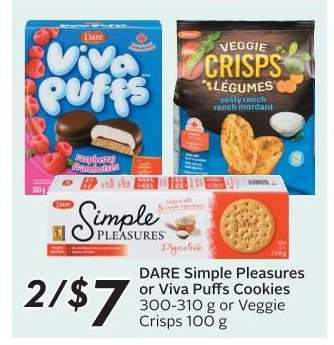 DARE Simple Pleasures or Viva Puffs Cookies