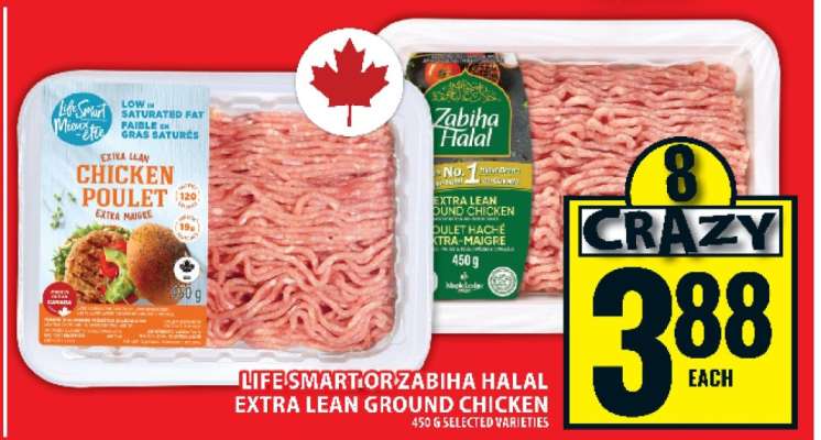 Life Smart or Zabiha Halal Extra Lean Ground Chicken