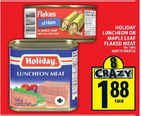 Holiday Luncheon or Maple Leaf Flaked Meat