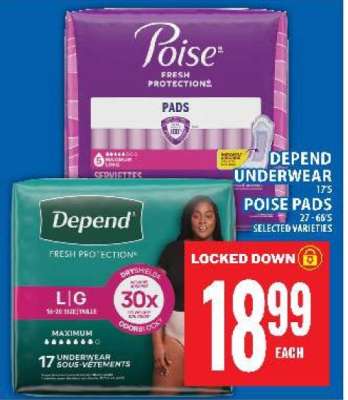 Depend Underwear / Poise Pads