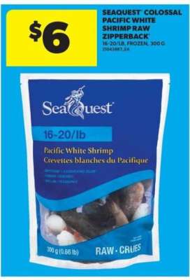 Seaquest Colossal Pacific White Shrimp Raw Zipperback