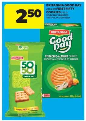 BRITANNIA GOOD DAY OR FIRST FIFTY COOKIES