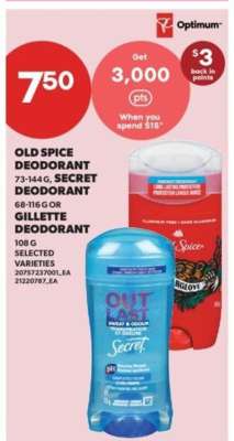 Old Spice, Secret, or Gillette Deodorant