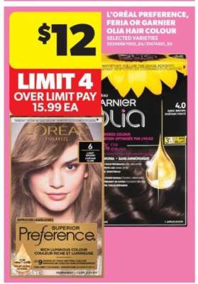 L'Oréal Preference, Feria or Garnier Olia Hair Colour