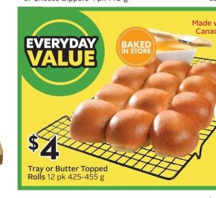 Tray or Butter Topped Rolls