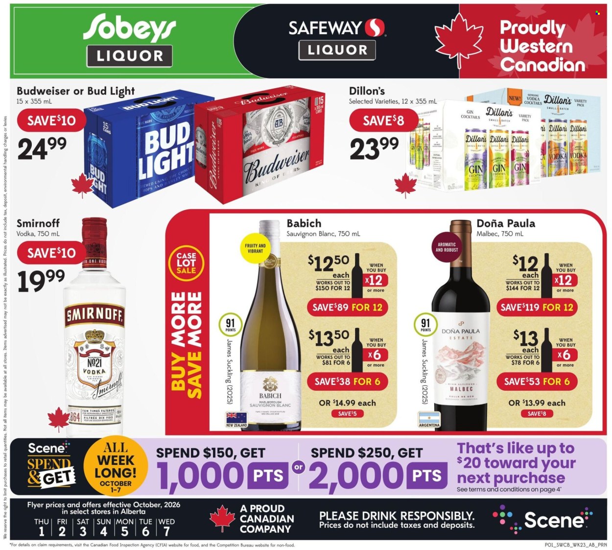 Sobeys Liquor flyer - October 01, 2026 - October 07, 2026. Page 1