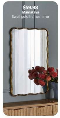 Mainstays Swell gold frame mirror